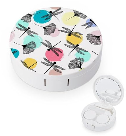 fkgvwo Contact Lens Case Black Dragonfly Contact Lens Holder Box Container Soak Storage Kit