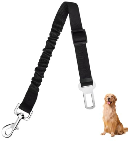WUYJI Cablaggi per cani per veicoli 1 Cintura di sicurezza per cani, adatta a tutti i cani e gatti, cintura di sicurezza per cani nera