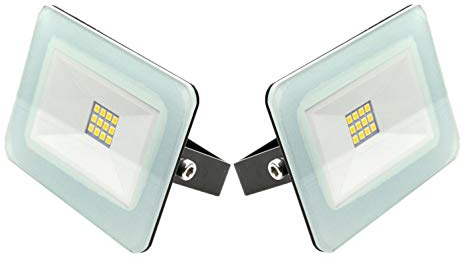 Trango Pack de 2 focos LED de 10 W IP65, 12/24 V CC, IP65-106 CC, 2 – 6000 K, luz blanca fría (luz blanca fría)