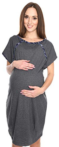 MijaCulture 3-i-1 födelseklänning amningströja mammanattlinne 4123, grafit, XL
