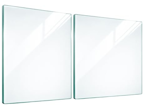 TMK ArtDeko Herdabdeckplatte 2 Teilig 40x52 cm - Spritzschutz Herdabdeckung – Herdschutz aus Sicherheitsglas – dient auch als Glasschneidebrett – Robust, Hygienisch & Rutschfest