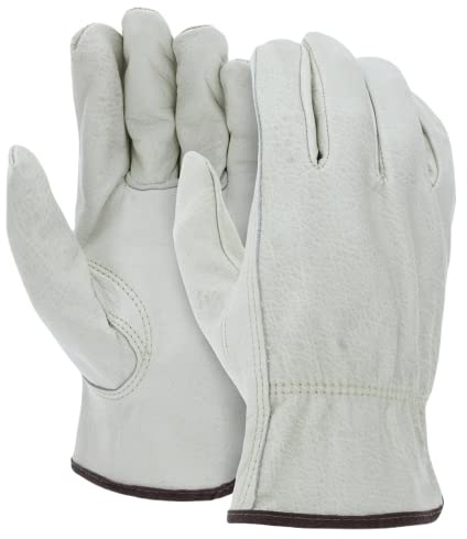 Heavy Duty Durable Cowhide Leather Driver Work Gloves for Truck Driving (12, Extra Large)