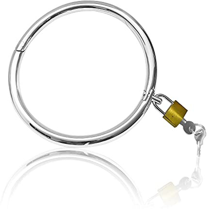 Mens-Shop24 Ergonomisches Halsband Halsreif Halsfessel Halskette mit Schloss Edelstahl O-Ring verschließbar Sextoy (Innen-Ø: 160 mm)