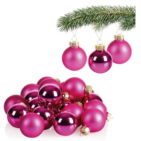 COM-FOUR® 20x Mini-Christbaumkugeln aus Glas, kleine Weihnachtskugeln | Baumschmuck für den Weihnachtsbaum - Ø 3 cm