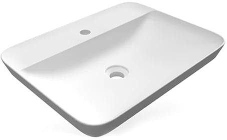 LAVABO AD INCASSO RETTANGOLARE MONOFORO 55 X 42 CM Bianco