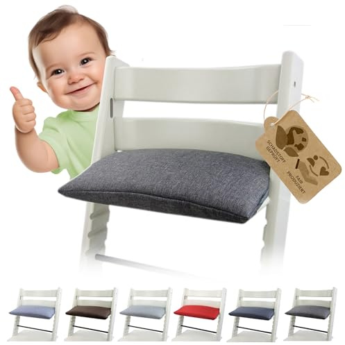 Ersatzbezug Kissen kompatibel mit Stokke Tripp Trapp M3 (1teil mel d-grau) | Sitzkissen, 1-teilig, weich, gepolstert, waschbar & langlebig