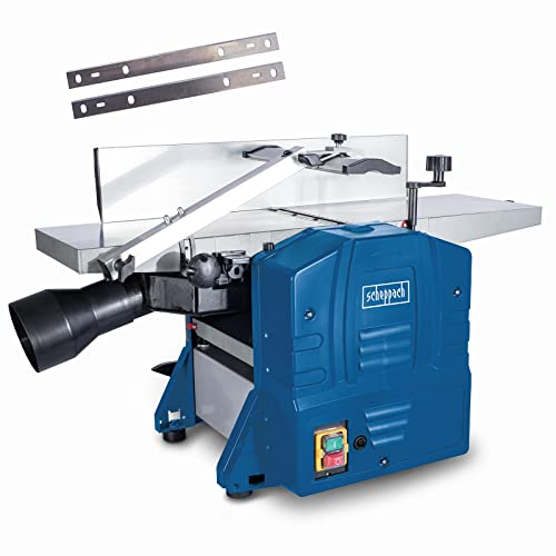 Scheppach Abricht- und Dickenhobelmaschine HMS860 Hobelmaschine Hobel inkl. 2.Messersatz | 1500W Leistung | 2 HS-Hobelmesser | Hobelbreite 204mm | Durchlasshöhe 120mm | Abrichtmaschine