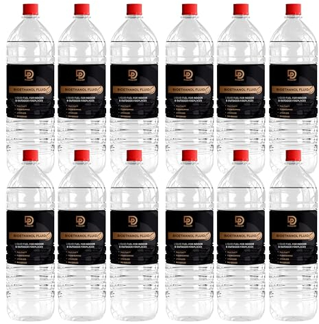 PRIMES DIY 12 Litre Premium Bioethanol Fuel for Fire Place Clean Burning High Purity Bio Ethanol Liquid Fuel for Fire Pits Burners and Stoves Indoor and Outdoor Use Eco Friendly Bioethanol Fuel Liquid