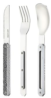 Akinod Gourmet Elegant Rak Bestick Med Magnetisk Insats (kniv, gaffel och sked) - magnetiskt rakt bestick 12H34 mod. MIRROR Diagonales