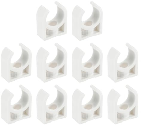 uxcell PVC-Rohrschellen, 50 Stück, passend für 16 mm Außendurchmesser, Schlauchaufhänger, PEX-Rohr, U-förmige PVC-Wasserrohrschellen, weiß