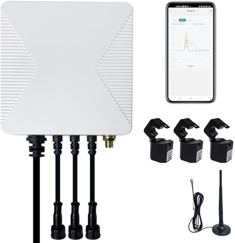 OWON 3 Phase Tuya Smart Home Wi-Fi Energy Monitor, 1 or 3 Phase Bi-Directional Power Meter with 3 * 200A Clamp, Solar/Net Metering, Real Time Electricity Meter