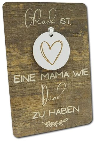 Holzkarte mit Anhänger zum Muttertag, Muttertagsgeschenk, Geschenk Mama, Beste Mama, Geschenk für Muttertag l (Glück MAMA)