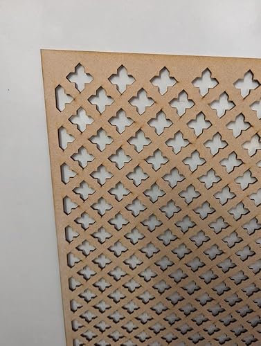 LaserKris Dekoratives Kreuzgitter für Heizkörperschrank, Wand, perforiert, 6 mm dicke MDF-Platte (verschiedene Größen), KZ2-Muster (unggrundiert, 620 x 300 mm)