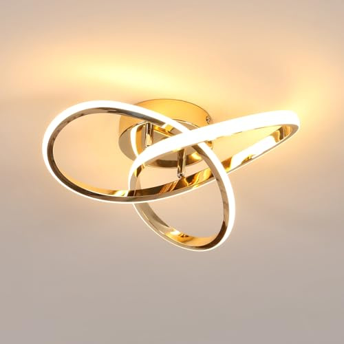 Comely LED Deckenleuchte 30W 3375LM Deckenlampe in Blumenform, Gold 3000K