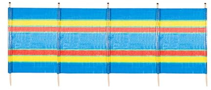 BONAFIDE Multi-Coloured Wind Breaks, 4 5 6 8 10 Wooden Pole Wind Breakers For Beach, Unique Camping Windbreaker, Caravan Windbreakers, Privacy Screen Wind Breakers Camping (5 POLE)