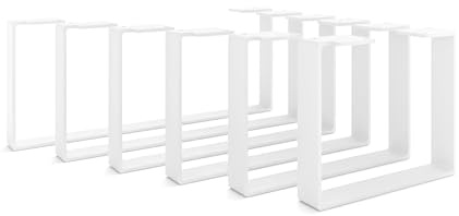 HEVVA 2er-Set Möbelfüße - Luxemburg - Höhe 20 cm (Tiefe 30 cm, Weiß) | Möbelkufen, Möbelbeine, Standfüße, Design-Möbelfüße, Sideboardfüße, Waschtischunterschrankfüße, Metallfüße für DIY