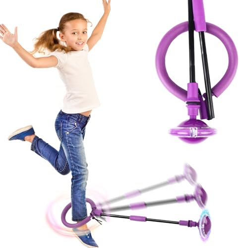 LURNODY Swing Wheel mit Lichtrad, Springring Fußkreisel für Kinder, Blinkender Springring, Swingball für Kinder, Geeignet für Kinderferiengeschenke, Geburtstagsgeschenke