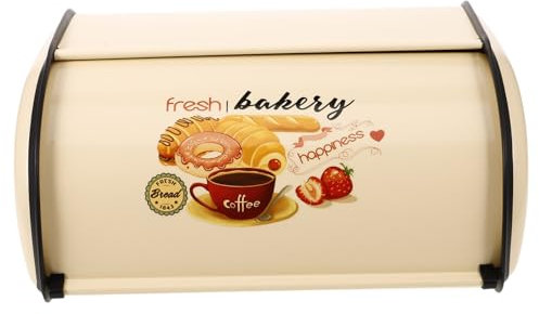 Luxshiny Caja para Pan Dorada de Hierro con Estilo Retro y Compacto, Organizador de Cocina con Amplio Espacio Adecuado para Decoración de Cocina