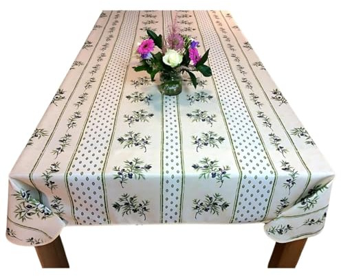 Promo Linge Nappe Provençale Anti-Tâche Olivou 100% Polyester (Beige/Vert, 240x150cm)