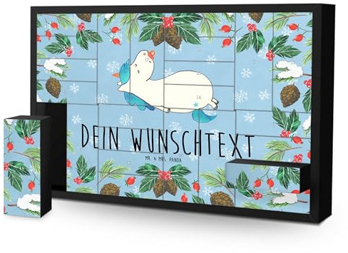 Mr. & Mrs. Panda Personalisierter Befüllbarer Adventskalender Einhorn Schnuller - Personalisierte Geschenke, Unicorn, Einhörner, Mutter, Geburtstag, Säugling, Mama
