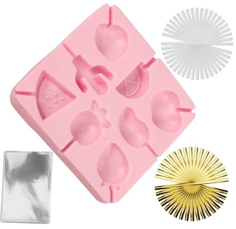 Cabilock Kit De Moules À Sucettes en Silicone Moules À Bonbons Bâtons Sachet De Chocolat pour Friandises Faites Maison
