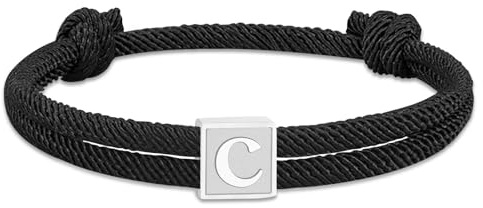 ZENGSING Verstellbares Paracord Armband Nautische Surf Armbänder mit Buchstaben Charme Seil Schnur Nautische Surf Armbänder für Männer Junge
