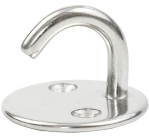 Ayztantine Platine Oeil Inox Crochet mural à anneau d'agrafe, 1 pièce, plaque à œil fixe robuste, boucle de porte de pont, cintre de montage au plafond robuste en forme de U Pontet Inox(Type 7,12mm)