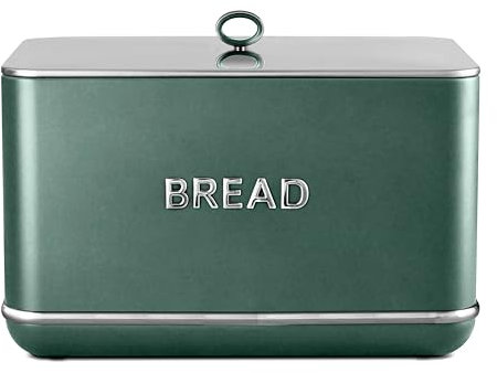Tower T826175FOR Renaissance Bread Bin, 16L Capacity, Simple Pull Lid, Forest Green