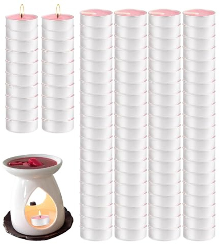 Lot de 100 bougies chauffe-plat à longue durée de combustion - Bougies chauffe-plat romantiques pour mariage - Bougie chaude - Anti-goutte - Combustion pendant 4 heures - Pour anniversaire, mariage,