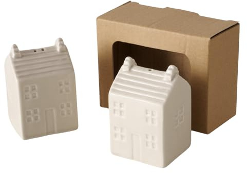 Salz- und Pfefferstreuer HOMA grau beige Streuer-Set Haus aus Porzellan 2tlg.