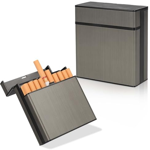 Zigarettenetui, Zigarettenbox mit Magnetisierten Deckel, Zigarettenschachtel, Zigaretten Box Großem Schachtel mit 40 Zigaretten, Elegante Zigarettenboxen, Geschenk für Raucherliebhaber