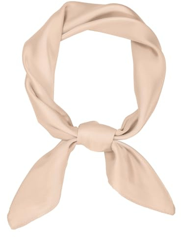 JasGood Damen Seidentuch Seide Leicht Eleganter Seidenschal Damen Bandana Halstuch Kopftuch Schal Vielseitiges Seidenschal für Frauen,Aprikose