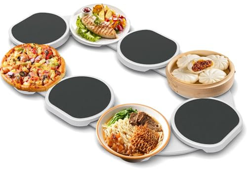 STRTG Plato Giratorio Lazy Susan Expandible para Mesas De Comedor Rectangulares Y Rectangulares, Comidas Familiares,con Riel Desmontable Y Bandeja Giratoria De 360 Grados.