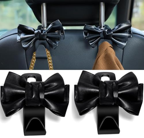 2 Stück Taschenhalter Auto, Auto Taschenhalter, Autositz Haken, Autohaken Auto, Auto Haken Kopfstütze, Aufbewahrungshaken, Kopfstützen Auto Haken Aufhängen für Rucksack, Handtaschen(Schwarz)