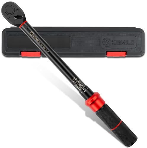 XEIMILE Chiave dinamometrica da 1/5,1 cm, chiave dinamometrica regolabile a 72 denti, con due scale di campo, alta precisione del 3% per riparazione di biciclette, moto e auto