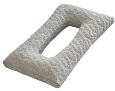 DimyFew Almohada de Sueño Lateral para Orificios para Las Orejas, Soporte Del Cuello Incluido, Gris, tal como se describe