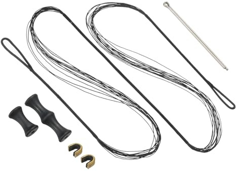 PATIKIL 44 Inch Bow String Replacement, Archery Bowstrings Accessories 12 Strands Bowstring with Finger Guard & 2 Brass Nock Points for Traditional Recurve Longbow, Black