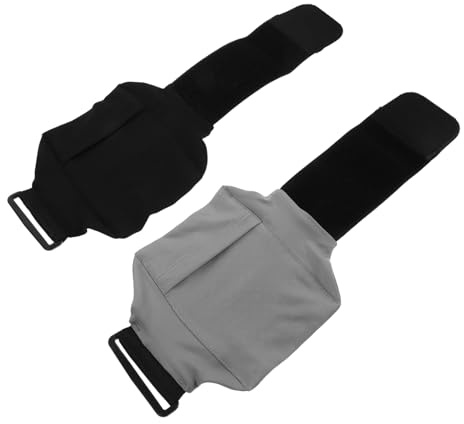 Handytasche zum Laufen 2 Stück, Elastische Beinhalterung Schwarz | Strumpfband Tasche, Verstellbar für Fitness und Shopping, aus Polyester, Spandex und Pu