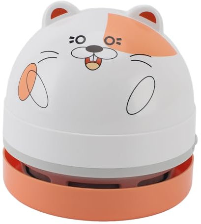 CFTGIW Desktop Vacuum Cleaner with Vacuum Nozzle Brush Portable Table Vaccum Cleaner for Crumbs Computer Car Raccoon Use Detachable Easil Desktop CleanerPortable Desk (Hamster)