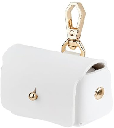 Orivin White Dog Ring Bearer Pillow Box Leather Wedding Ring Holder for Pet Collar Proposal Engagement Gift