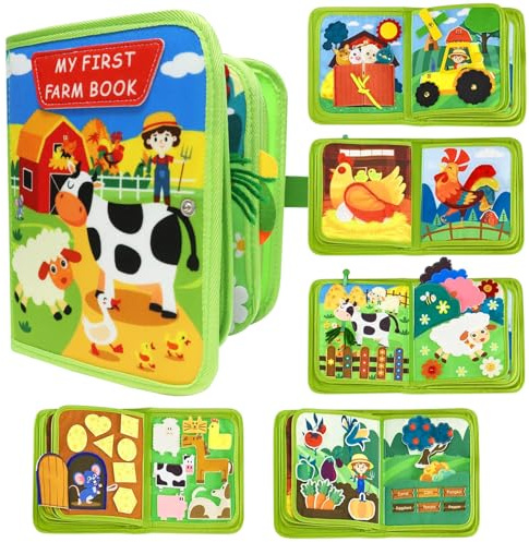 Kunaxku - Tabla de Montessori para niños de 1 a 3 años - Libro Sensorial con Filtros y Más de 10 Actividades Educativas | Juguete de Viaje Portátil, Libro Antiestrés