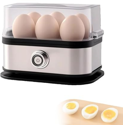 Cuociuova intelligente Halreactody con spegnimento automatico, contiene fino a 6 uova, cuoce anche a vapore altri alimenti, cuociuova sode, medie e alla coque