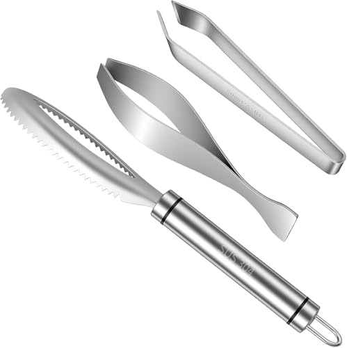 SelfTek Lot de 3 pinces à arêtes de poisson - En acier inoxydable 304 - Pour les pêcheurs, les femmes au foyer, les cuisiniers, les pêcheurs