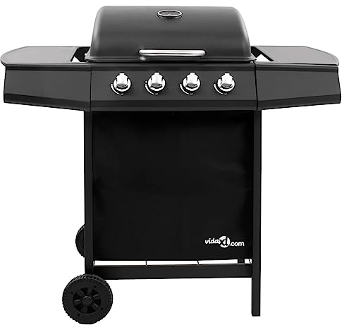 Generico Griglia Barbecue a Gas con 4 Bruciatori Nera,Barbecues