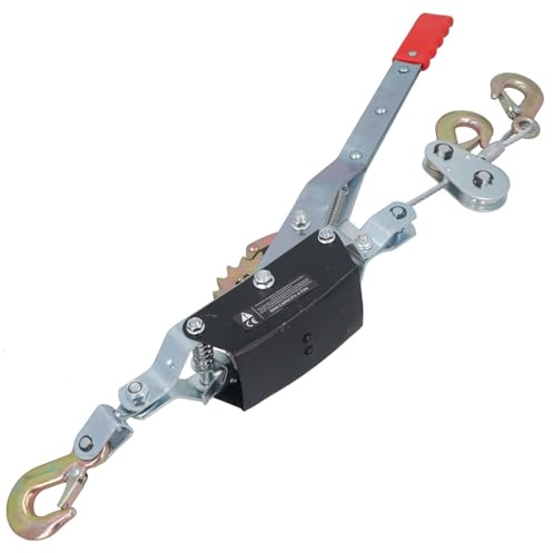 4 Ton hand Operated Cable Winch Puller Turfer With 3 Grab Hooks 3 Metre Cable
