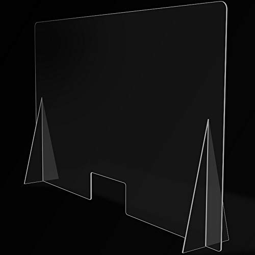 MEGADECOR DECORATE YOUR HOME Schutzwand für Theken, Polycarbonat/Methacrylat, 3-4 mm, durchsichtig, verschiedene Größen (120 cm x 80 cm)