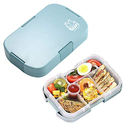hombrima Kids Lunch Box, Bento Boxes Food Storage Container With 6 Compartments for Children Adult Work School, Suitable For Microwave(Blue)