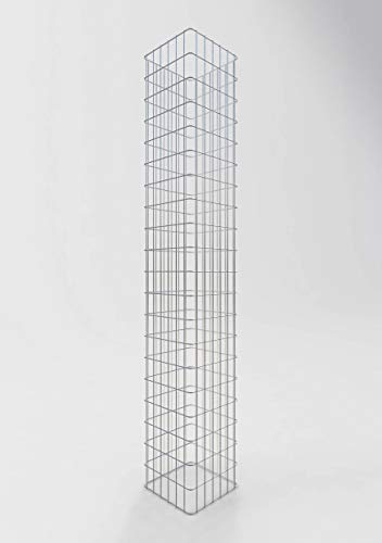 GABIONA Gabionkolonn fyrkantig varmförzinkad, 32 cm x 32 cm, 200 cm höjd, MW 5 cm x 10 cm
