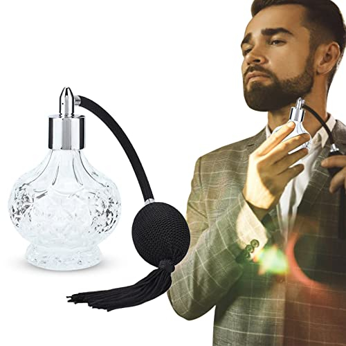 FILFEEL Flacone Spray Atomizzatore, Bottiglia Di Profumo Vintage Ricaricabile In Vetro Con Lampadina Nera E Nebulizzatore Con Nebulizzatore - 76,5 Oz/80 Ml