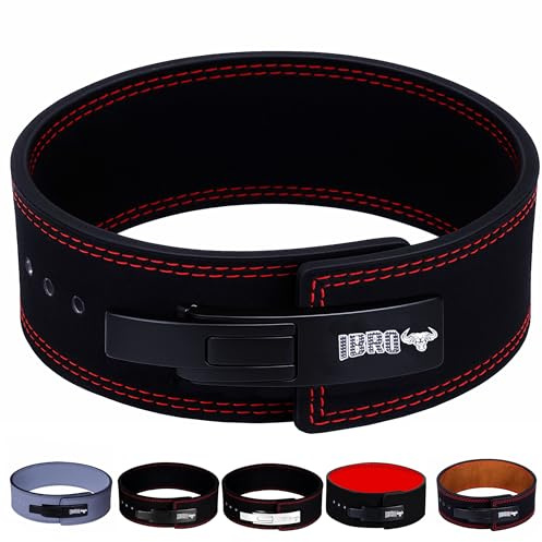 IBRO Gewichthebergürtel, 8 mm, 10 mm, 13 mm, echtes Leder, Kniebeugen, Gewichtheben, IPF